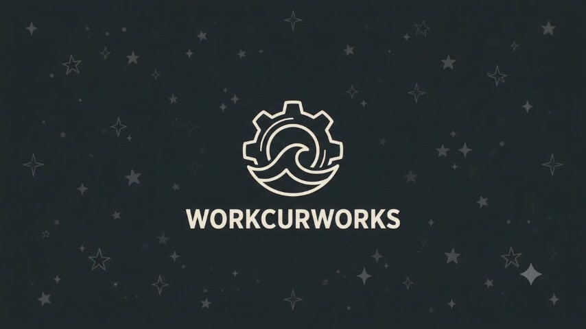 workcurworks: a gear with a wave inside it, above the name WORKCURWORKS